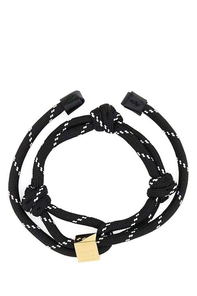 【Miu Miu 】Logo-Engraved Bracelet Miu Miu Logo-Print Enameled Bracelet - ShopStyle