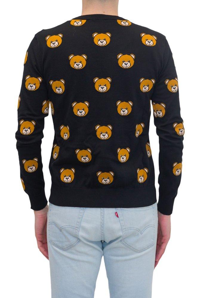 Moschino All-over Teddy Bear Printed Sweater in Black for Men