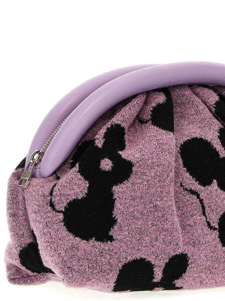 JW Anderson Bumper patterned-intarsia knit clutch bag - Brown