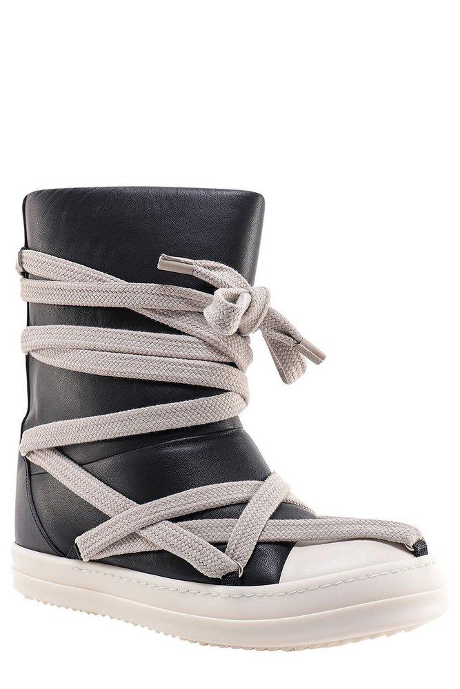 Rick Owens Jumbo Puffer Megalaced Boots in Black for Men | Lyst