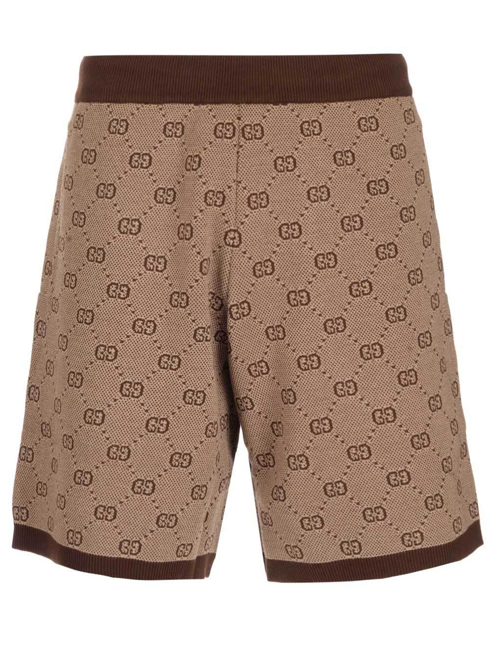 GG Jacquard Knit Shorts in Natural for Men |