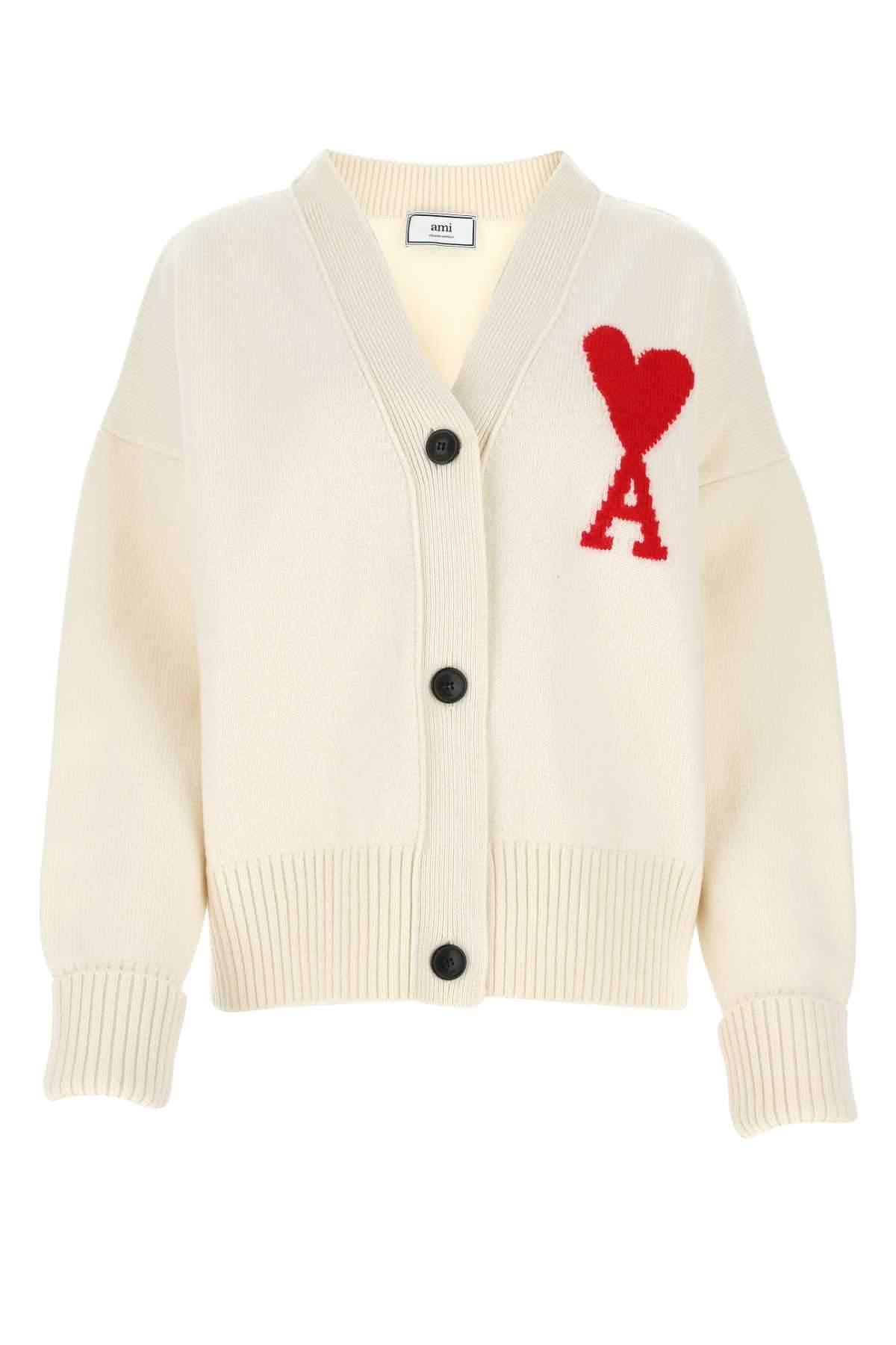 AMI Wool De Coeur Motif Intarsia 