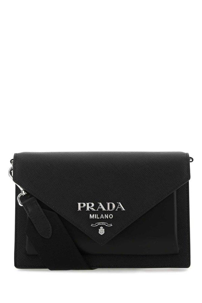 Prada Leather Crossbody Bag in Black | Lyst