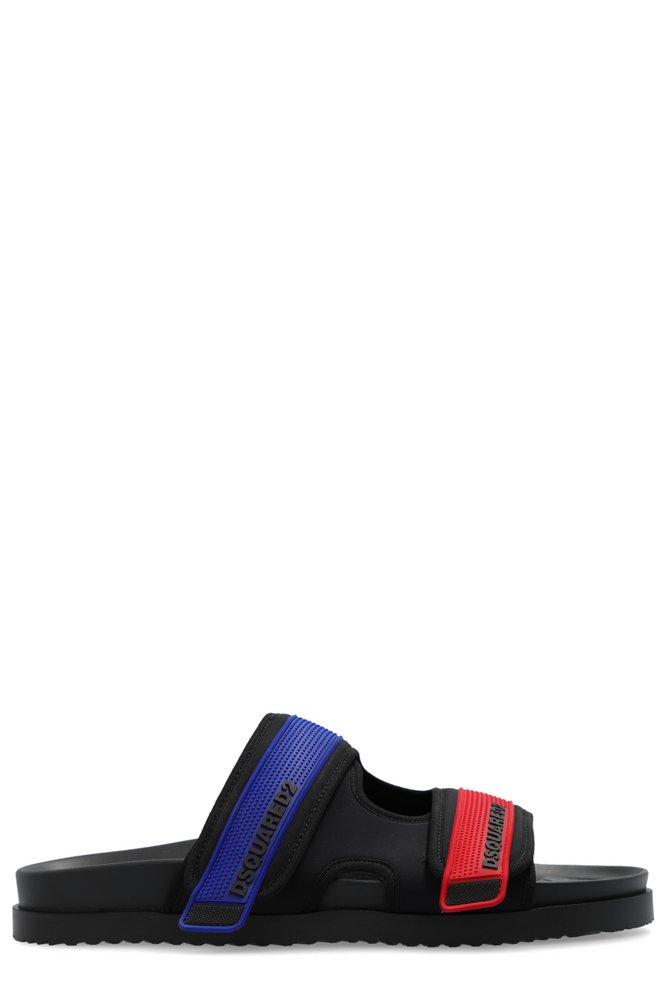 Dsquared2 logo-print open-toe slides - Blue