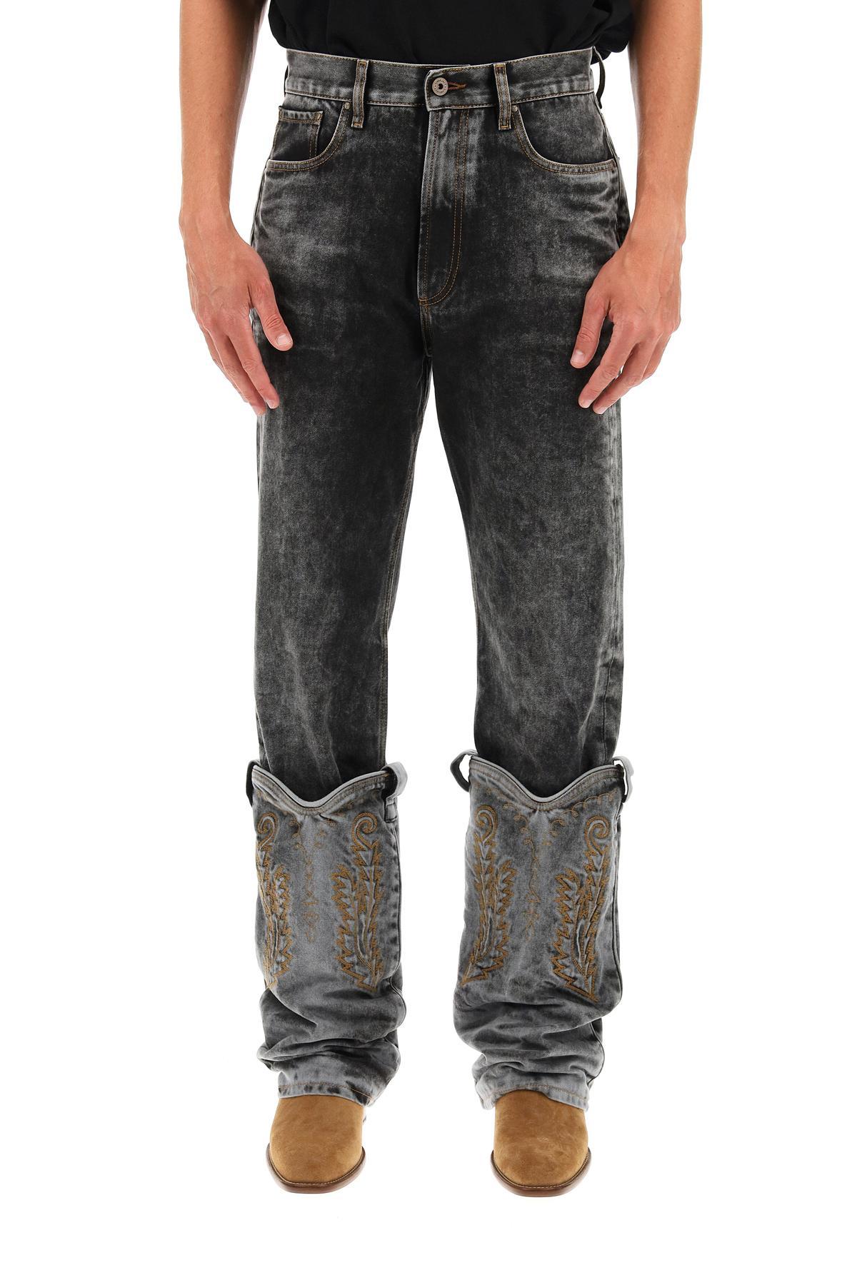 Y. Project Cowboy Cuff Jeans in Black for Men | Lyst