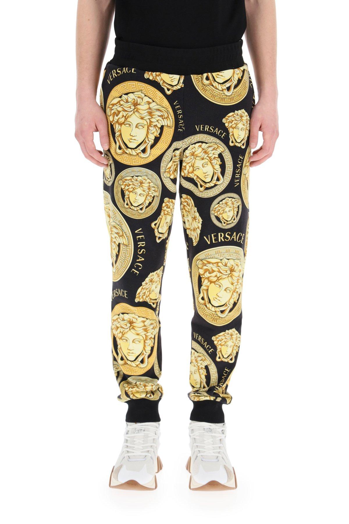 Versace Amplified Medusa Print jogging Trousers in Yellow for Men | Lyst