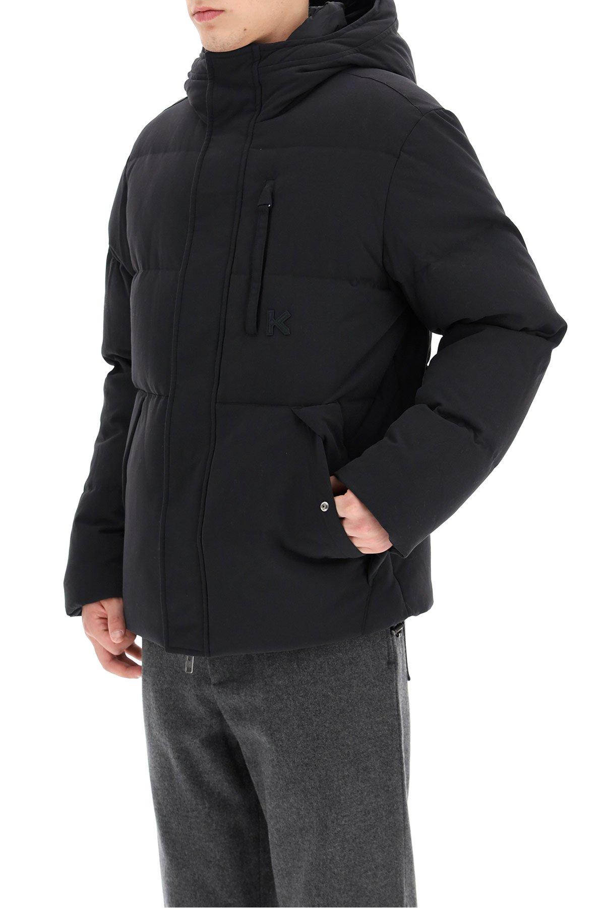 kenzo short down jacket technic canvas black