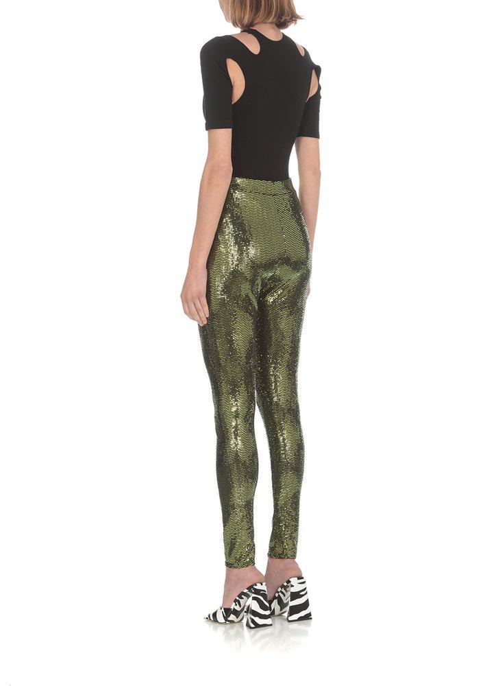 Alexandre Vauthier Leggings With Sequins in Green | Lyst
