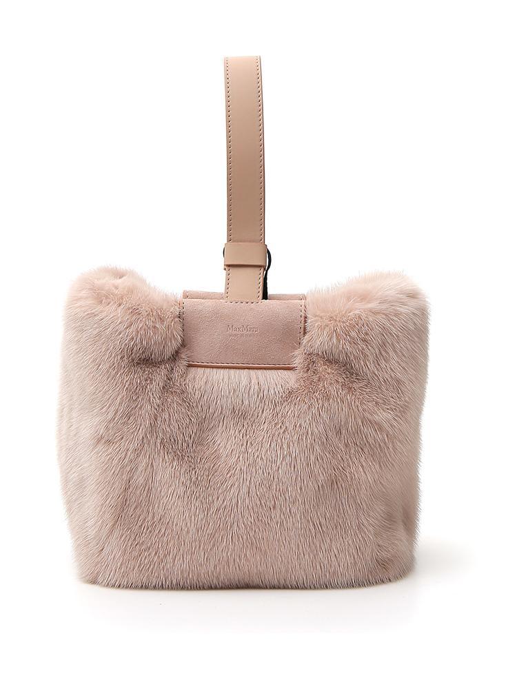 Max Mara Mink Fur Bag in Pink | Lyst
