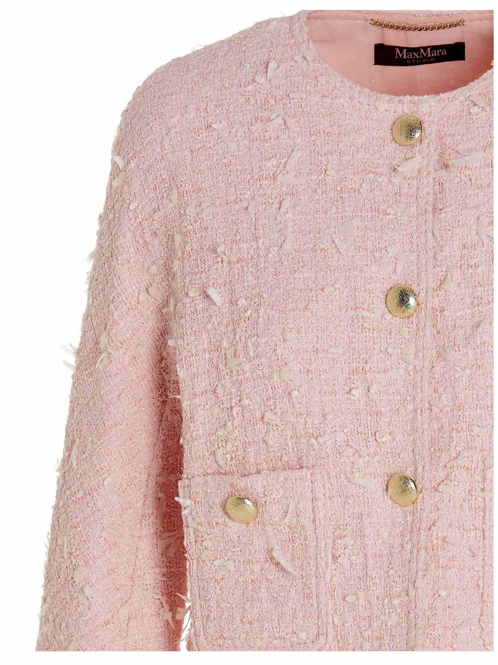 Max Mara Studio Etra Boxy-fit Jacket in Pink | Lyst