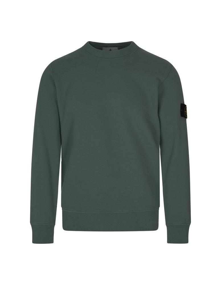 Man Crew-neck Sweatshirt Dark Green Cotton for Men | Lyst