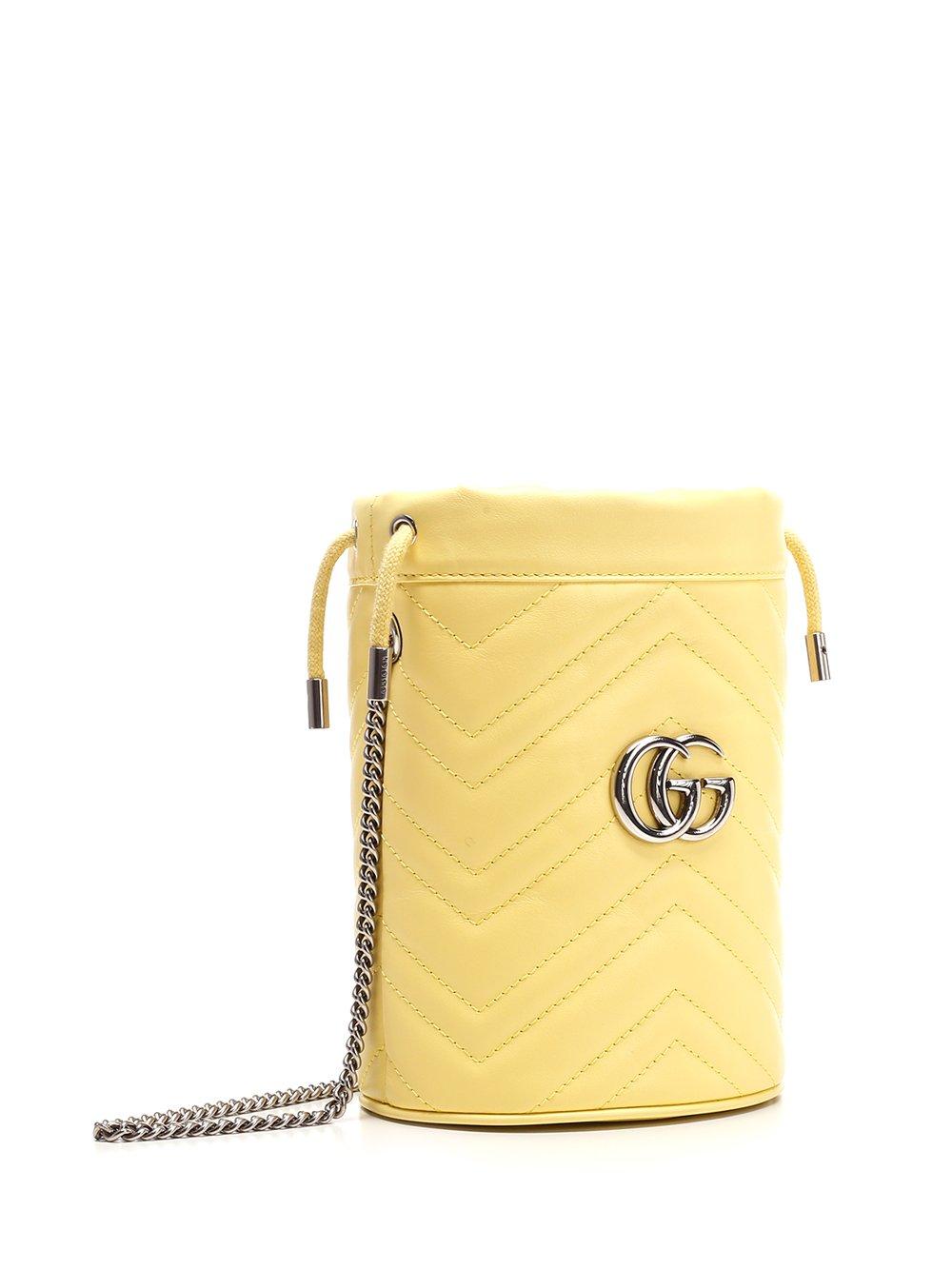 Gucci Marmont Shoulder Bag GG Small Pastel Yellow in Matelasse
