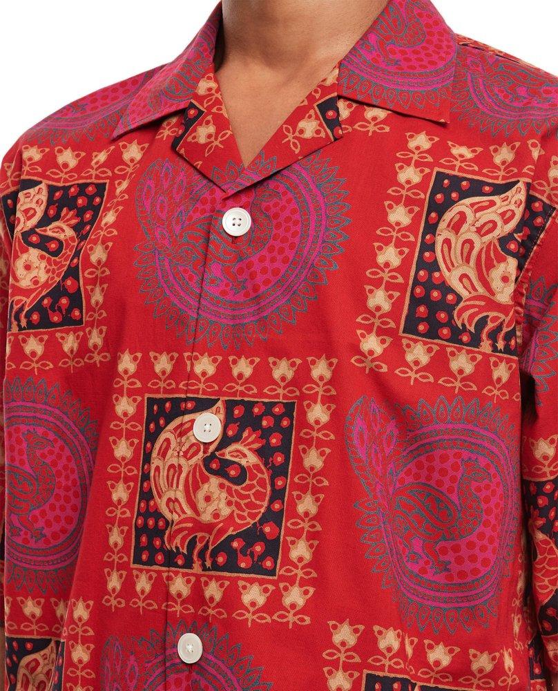 Needles Batik Cabana Cuban Short-sleeved Shirt in Red for Men | Lyst