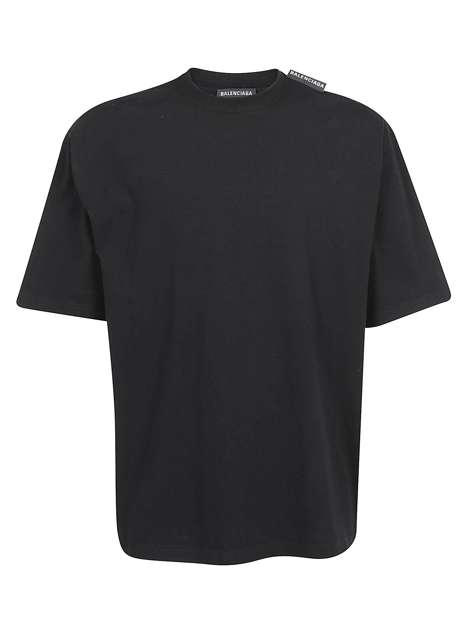Balenciaga Cotton Logo Tag T-shirt in Black for Men | Lyst