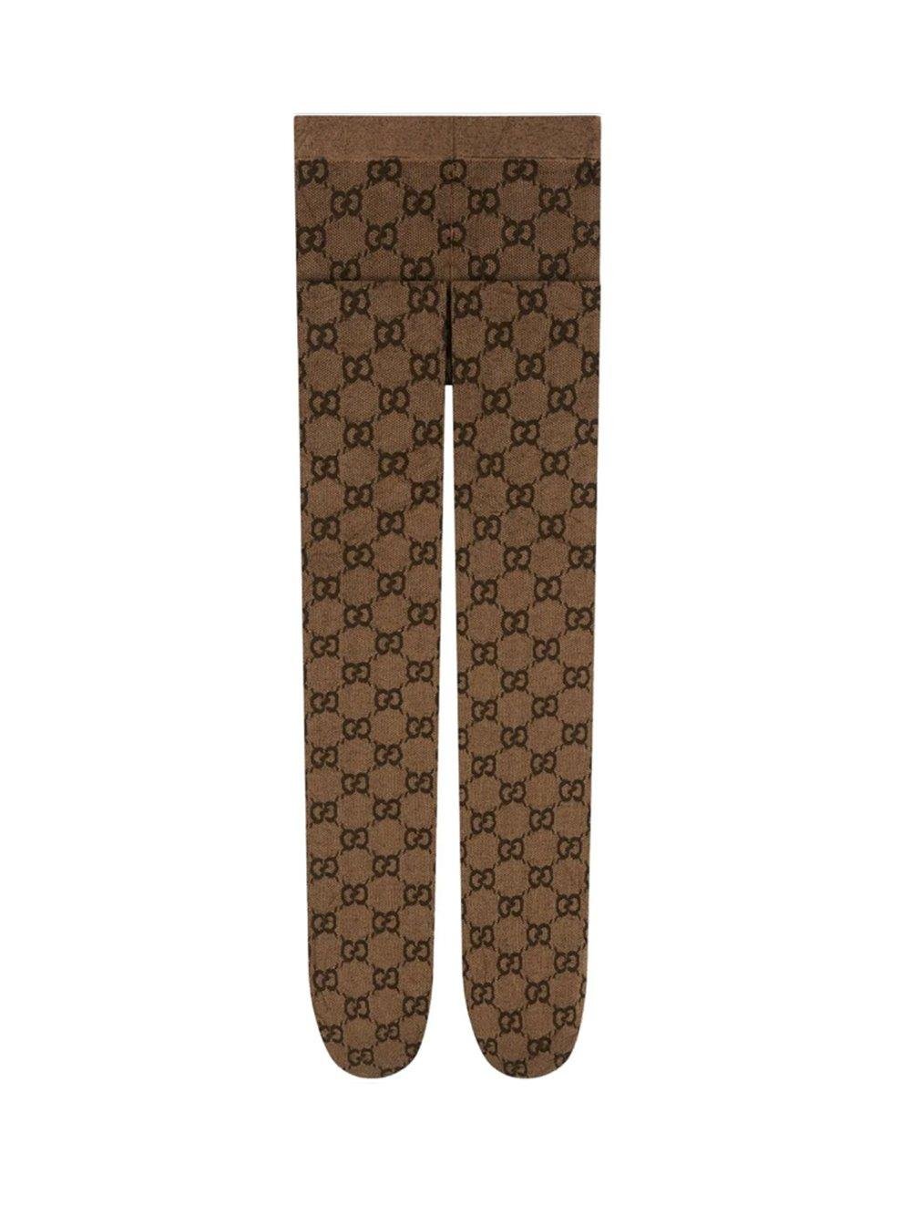 Gucci GG Pattern Tights in Brown