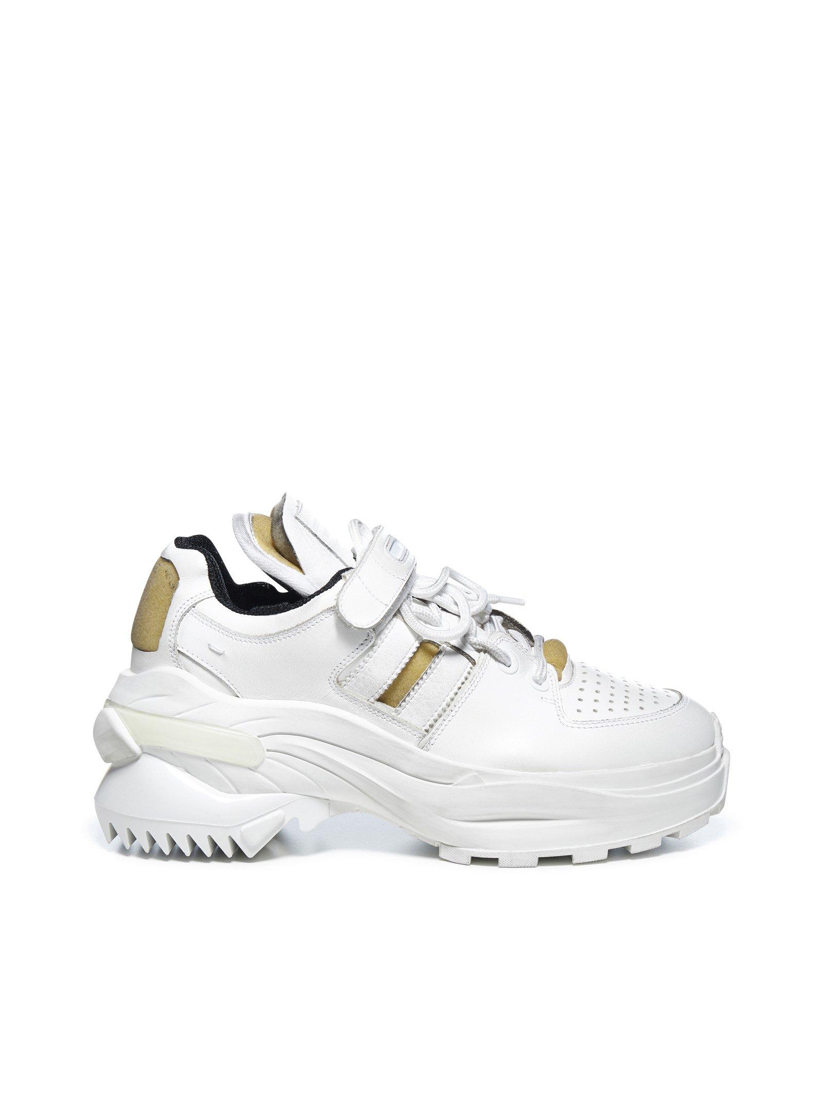 Maison Margiela Retro Fit Leather Sneakers in White | Lyst
