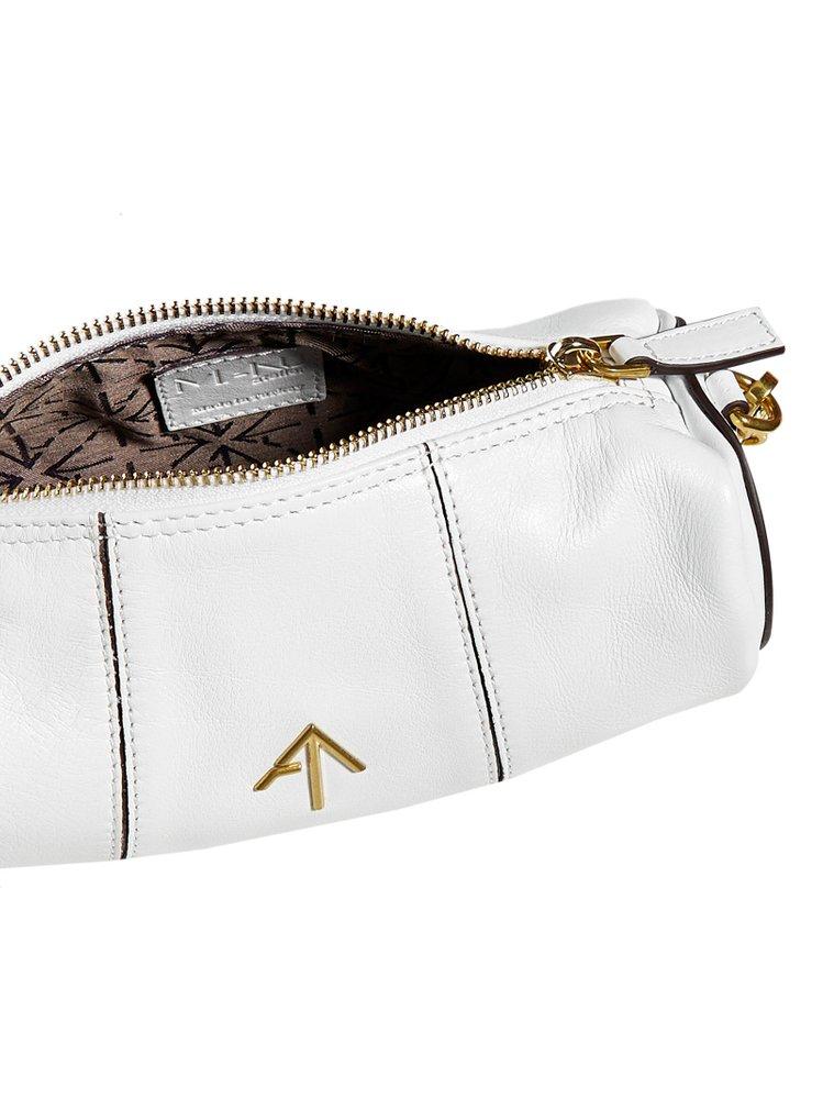 Manu Atelier Mini Cylinder Shoulder Bag - White