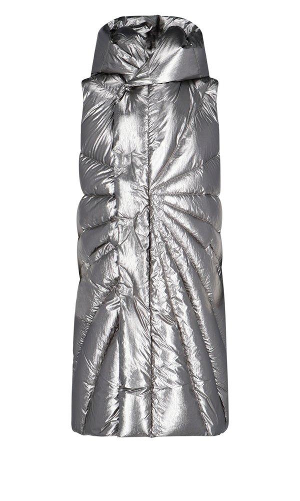 Moncler Moncler + Rick Owens Sleeveless Long Down Coat in White