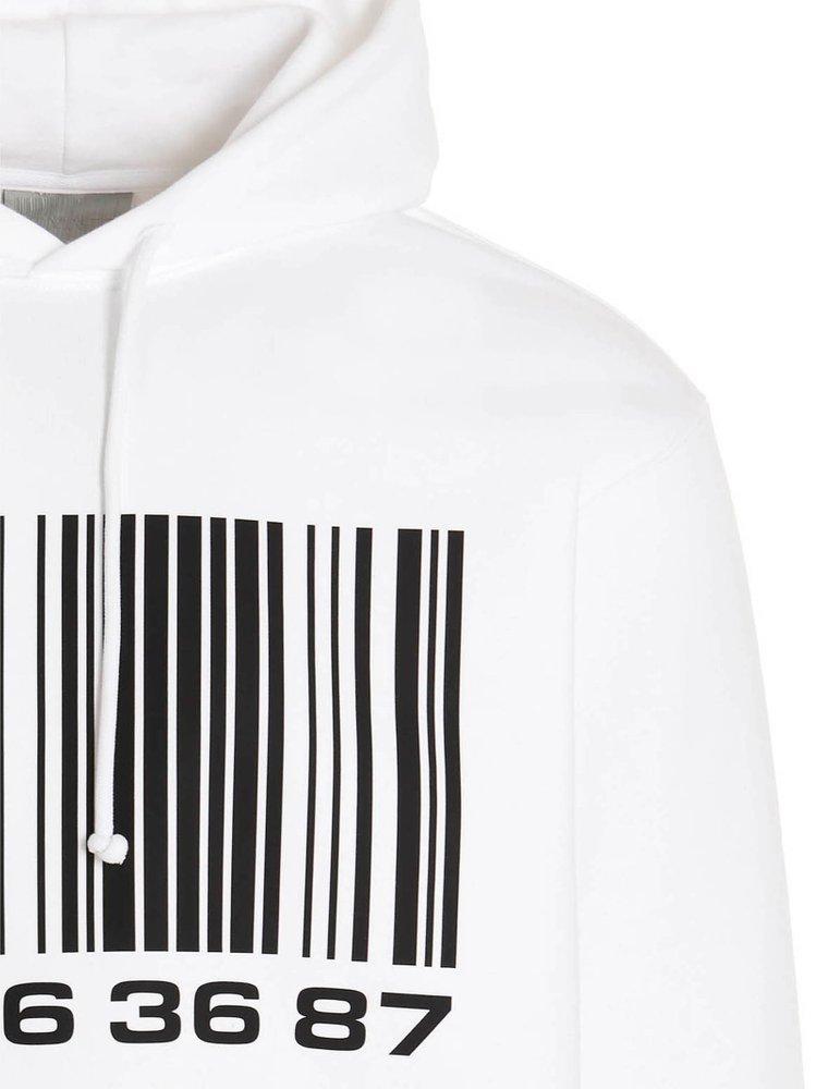 VTMNTS barcode-print cotton-blend Hoodie - Farfetch