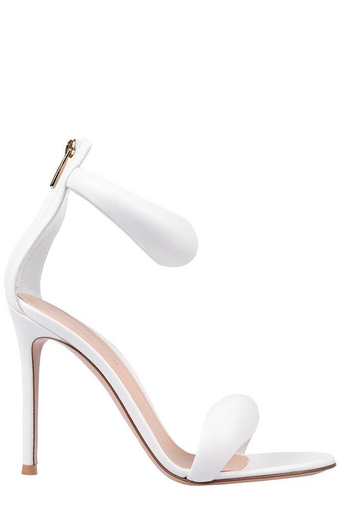 Gianvito Rossi Leather Bijoux Open Toe Ankle Strap Sandals in White | Lyst