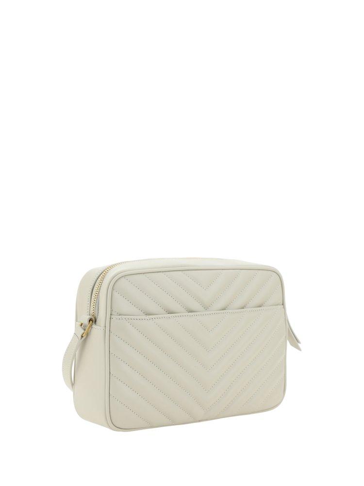 【Saint Laurent】YSL BAG MNG LOU◆761554DV707 Saint Laurent - Blue leather LOU crossbody bag with metallic