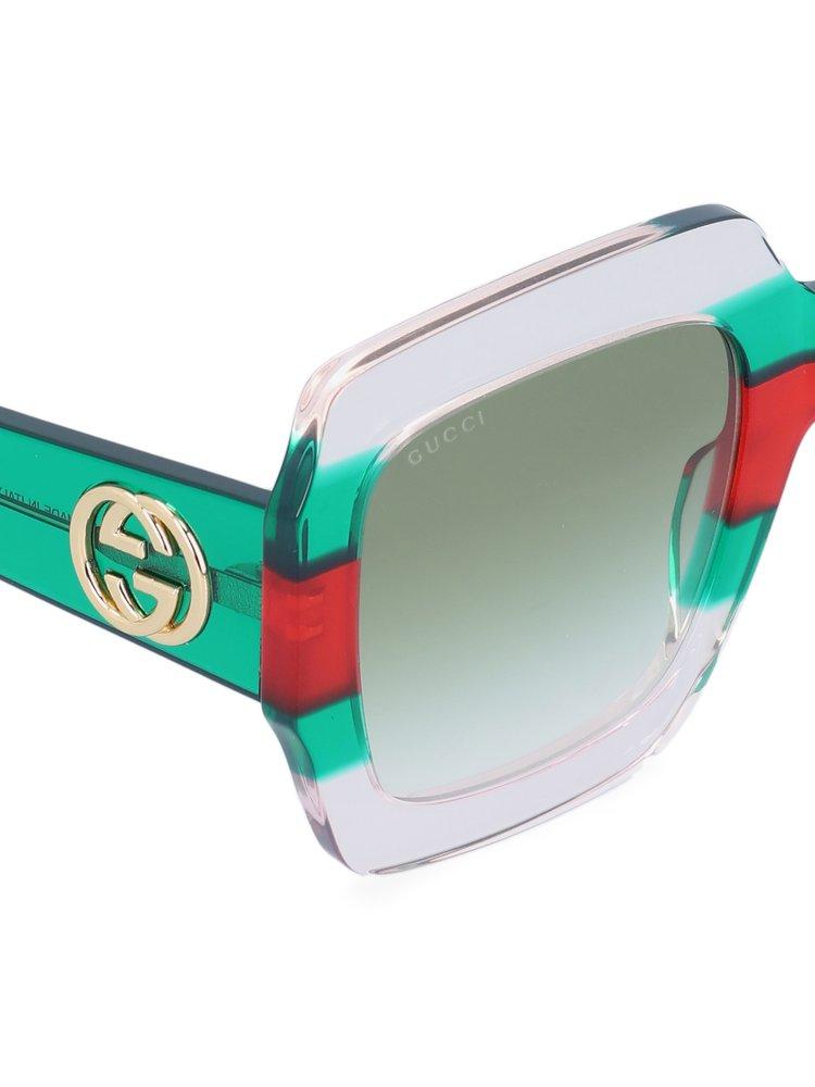 Gucci Square-frame Sunglasses in Green | Lyst