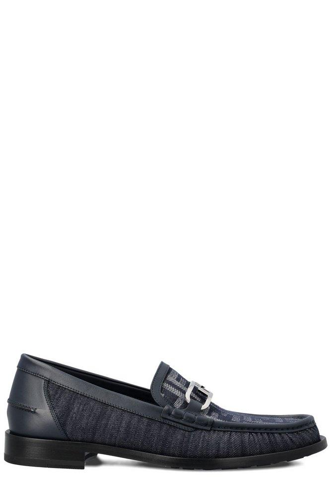 Fendi O'lock Denim Loafers in Blue for Men Lyst