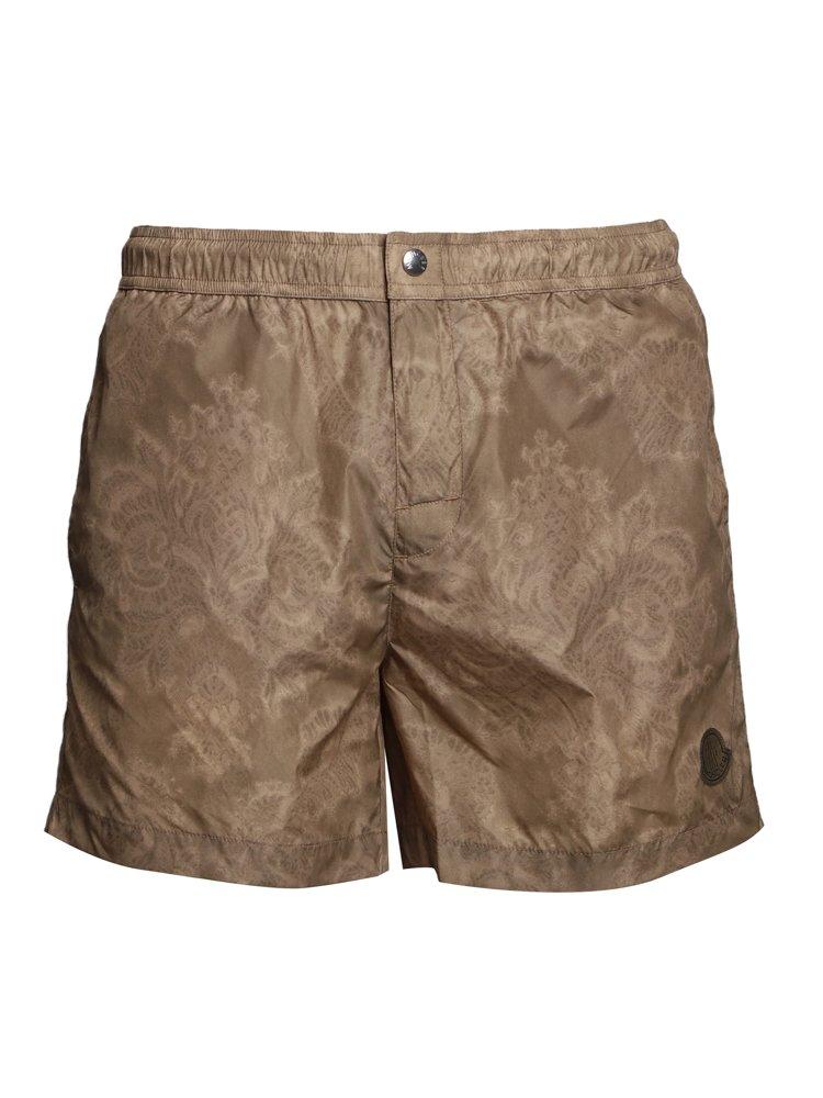 Logo Patch Printed Swim Shorts 