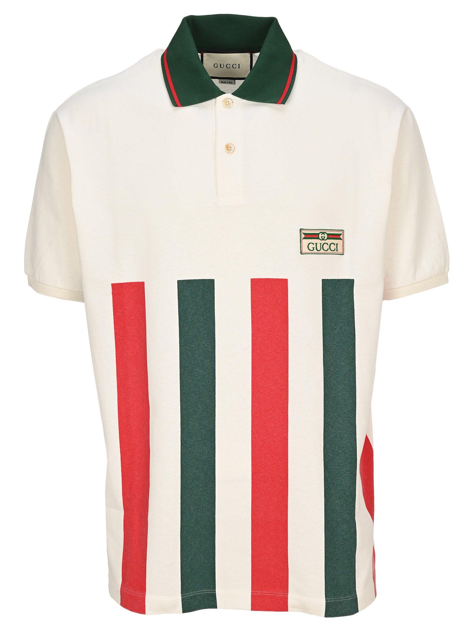 Gucci Striped Logo Polo in White Green Red (White) for Men - Save 38% ...