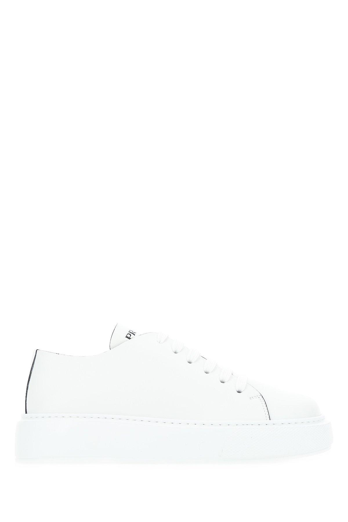 Prada Wedge Sneakers in White | Lyst