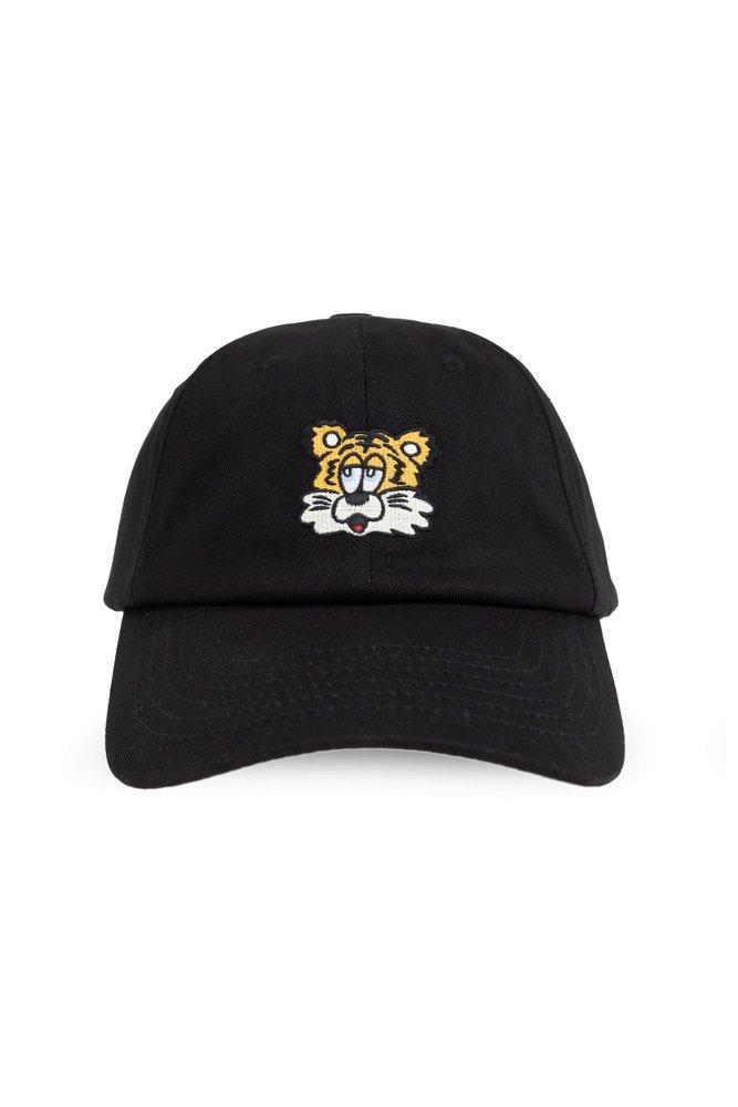 キャップ Kenzo Tiger Embroidered Curved Peak Cap KENZO Men's Kampus Canvas Tiger Cap - Black | Coggles