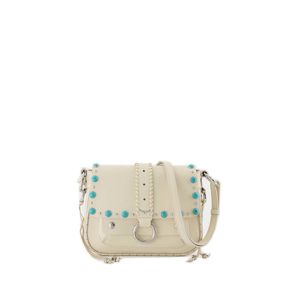 Zadig and Voltaire White Leather Rocky Foldover Shoulder Bag Zadig and  Voltaire