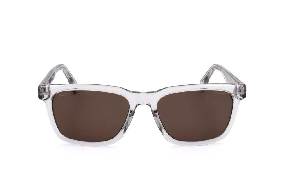 Boss Black Plastic Rectangular Sunglasses | Havana Frame, Z9 Green Multilayer Lens - View #3
