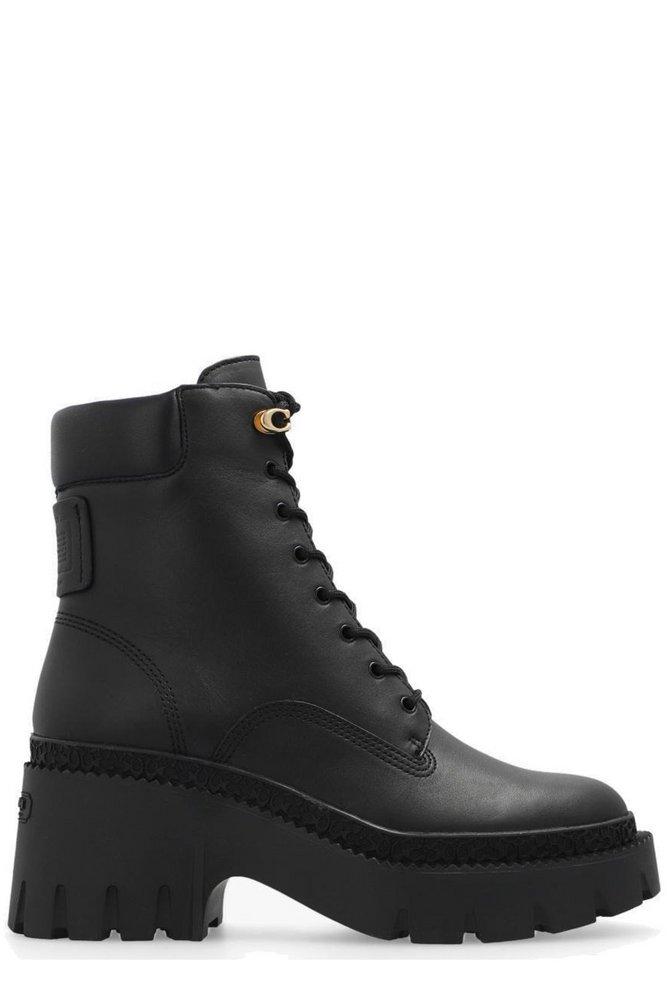 COACH Ainsley Lace-up Ankle Boots in Black | Lyst Australia
