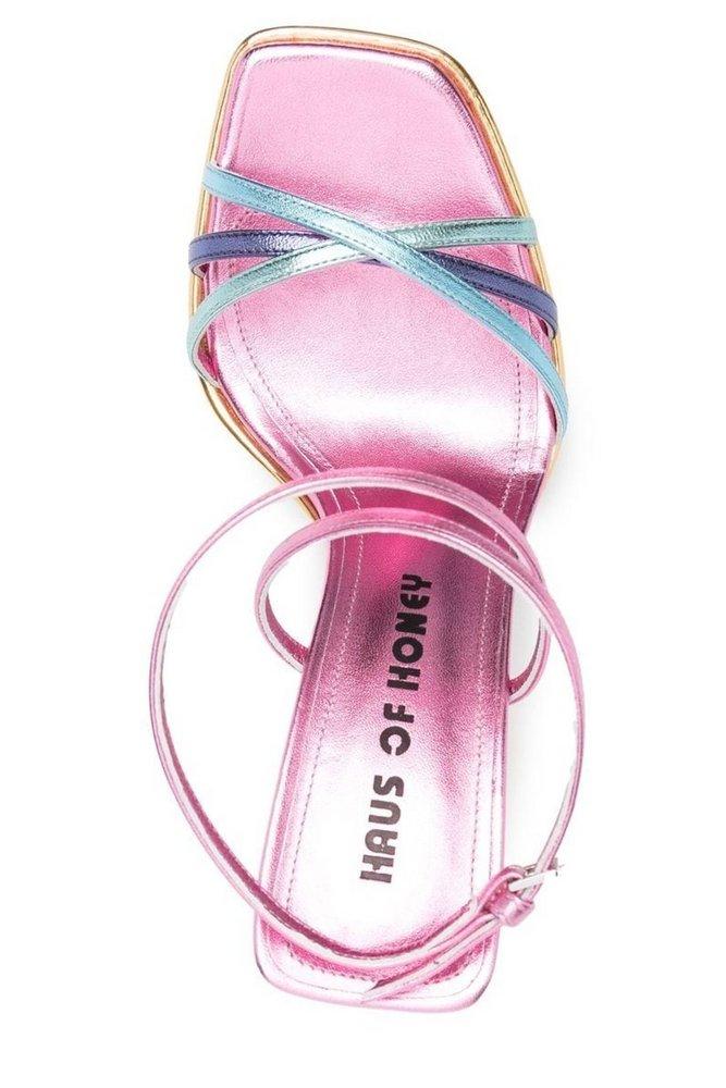 サンダル・ミュール HAUS OF HONEY Crossed band sandals Pink HAUS OF HONEY Sandal heels for Women | Online Sale up to 80