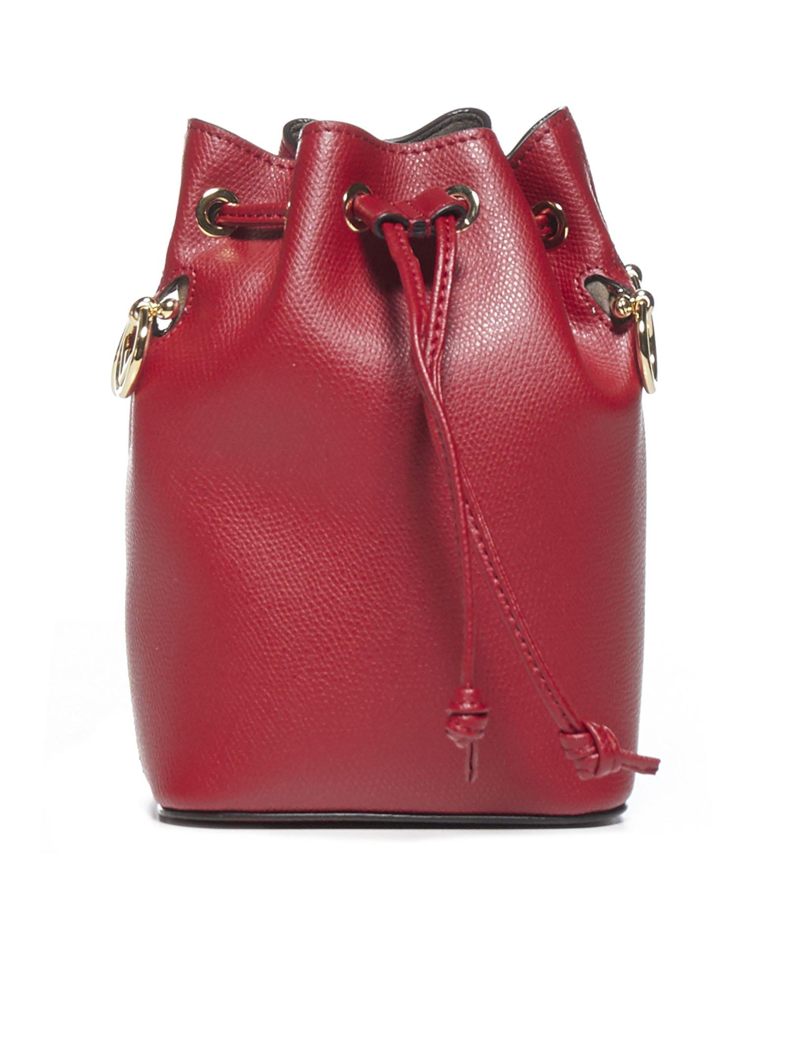 Fendi Leather Mon Tresor Mini Bucket Bag in Red - Lyst