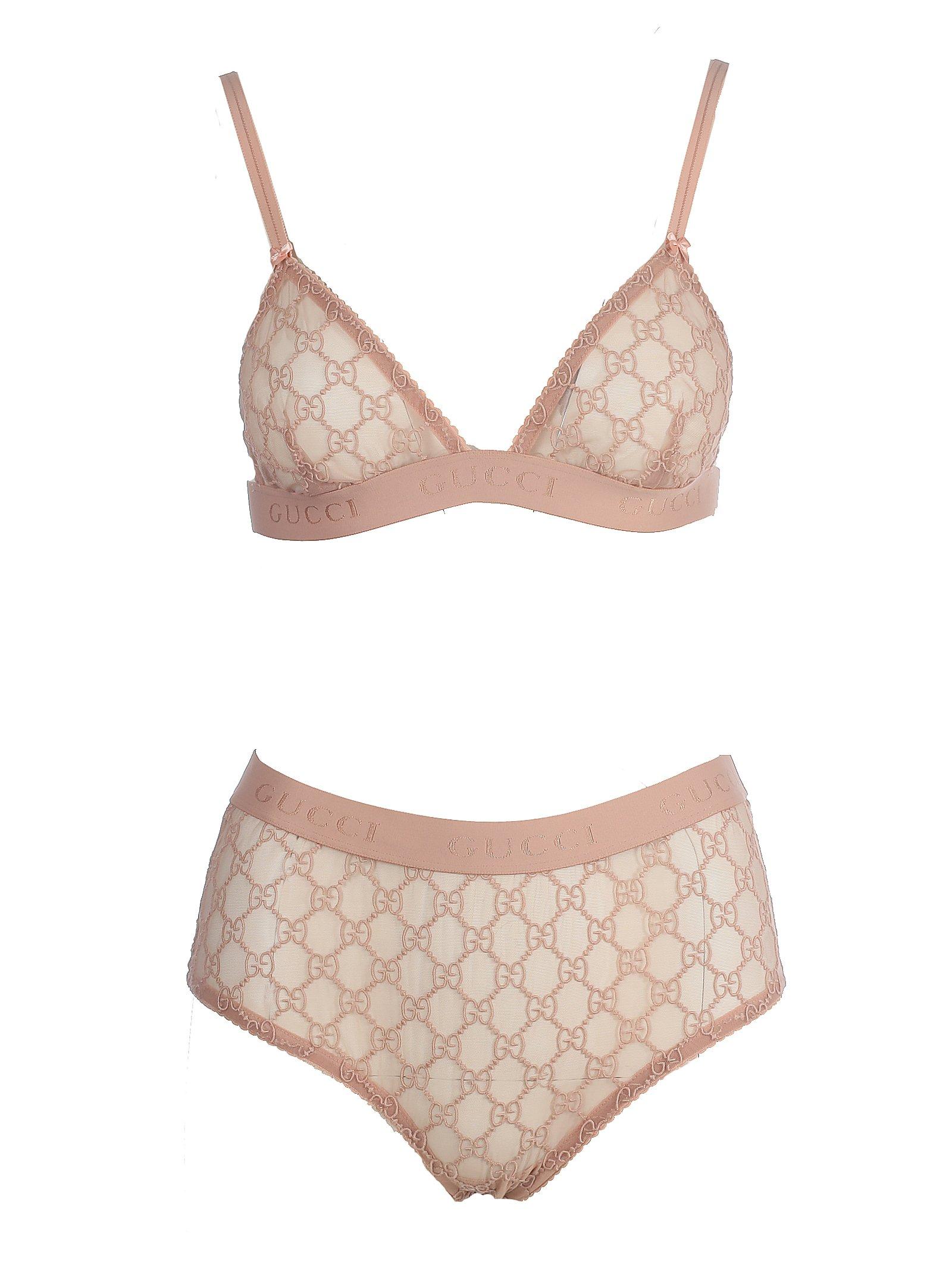 Gucci Cotton GG Monogram Pattern Lingerie Set in Pink - Lyst