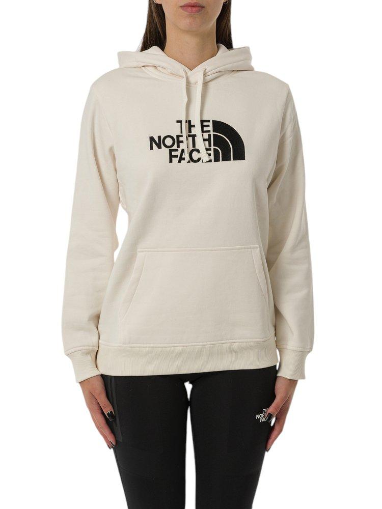 The North Face Logo Detailed Drawstring Hoodie in Natural Lyst