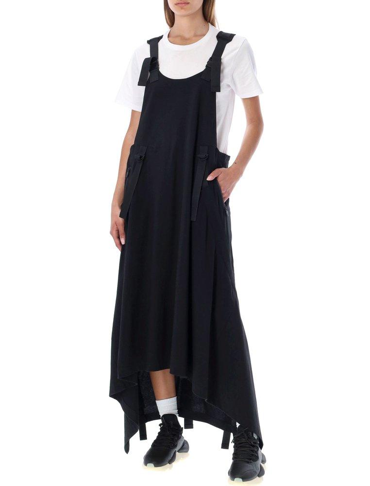 Y-3 Cotton Overall Dress in Black | Lyst