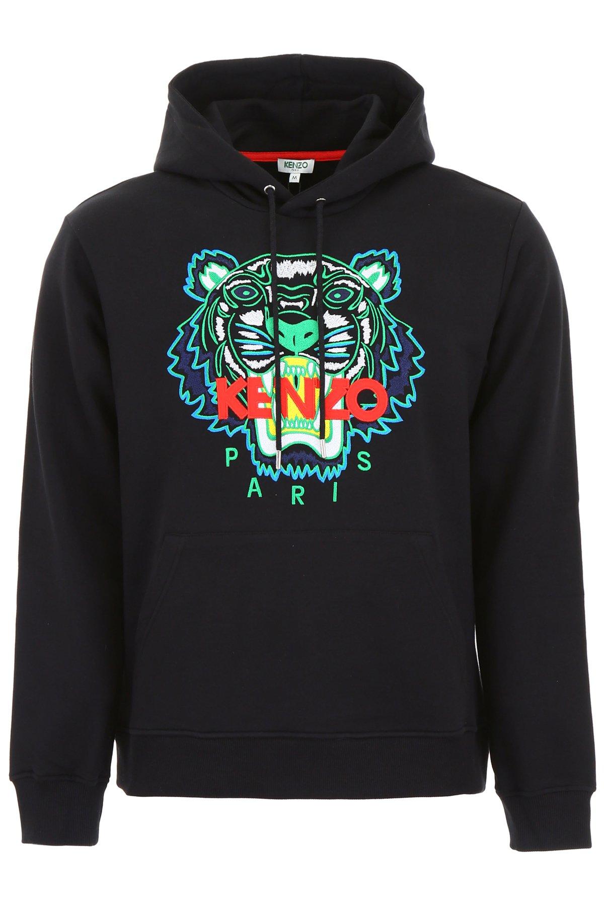 KENZO Printed Tiger Hoodie in Black for Men - Lyst