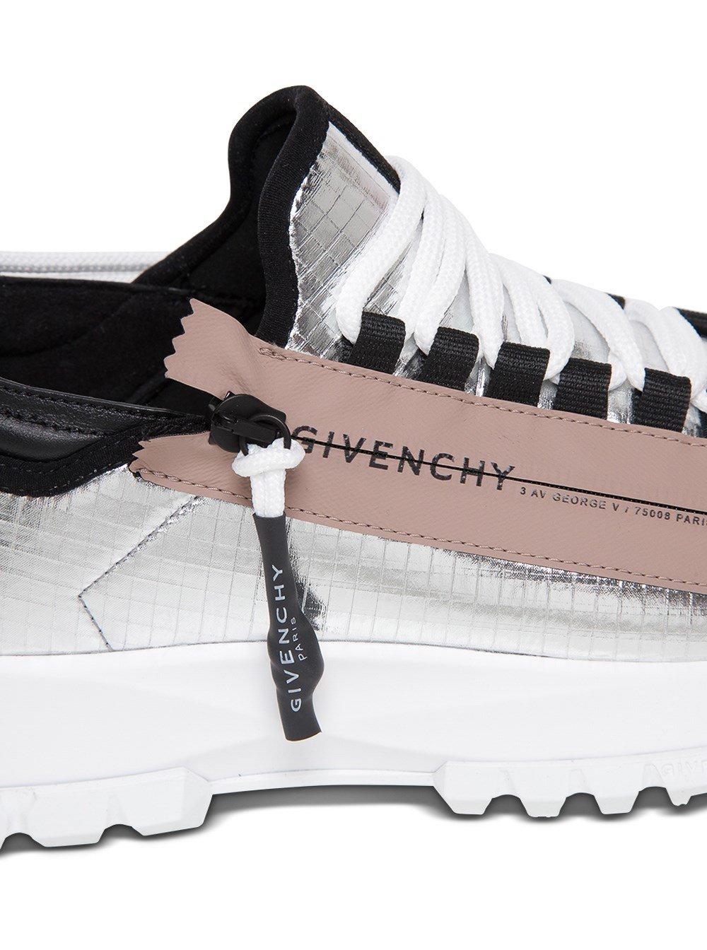 Givenchy Spectre Low Runners Sneakers In Metalized Ripstop With Zip | Lyst
