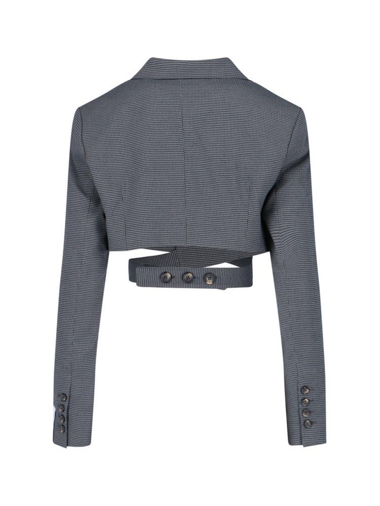 【rokh】グレー チェック detachable sleeve jacket rokh】グレー チェック detachable sleeve jacket