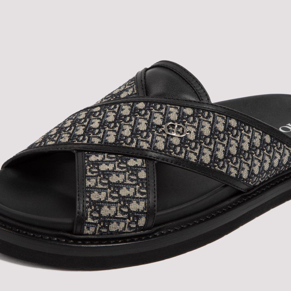 Dior Aqua Dior Oblique Jacquard Sandals in Black for Men Lyst