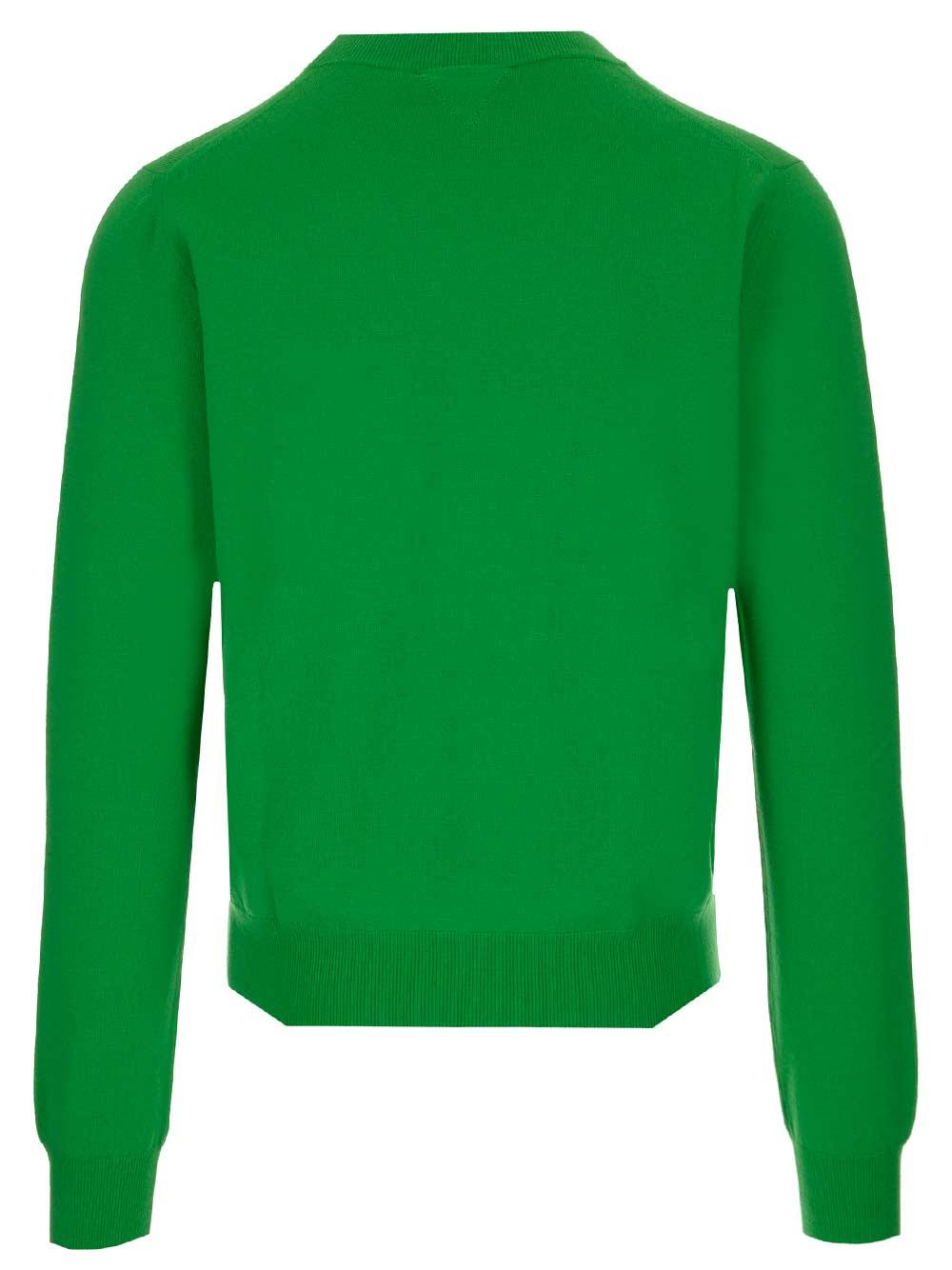 Bottega Veneta Stretch Wool Knit Sweater in Green for Men - Lyst