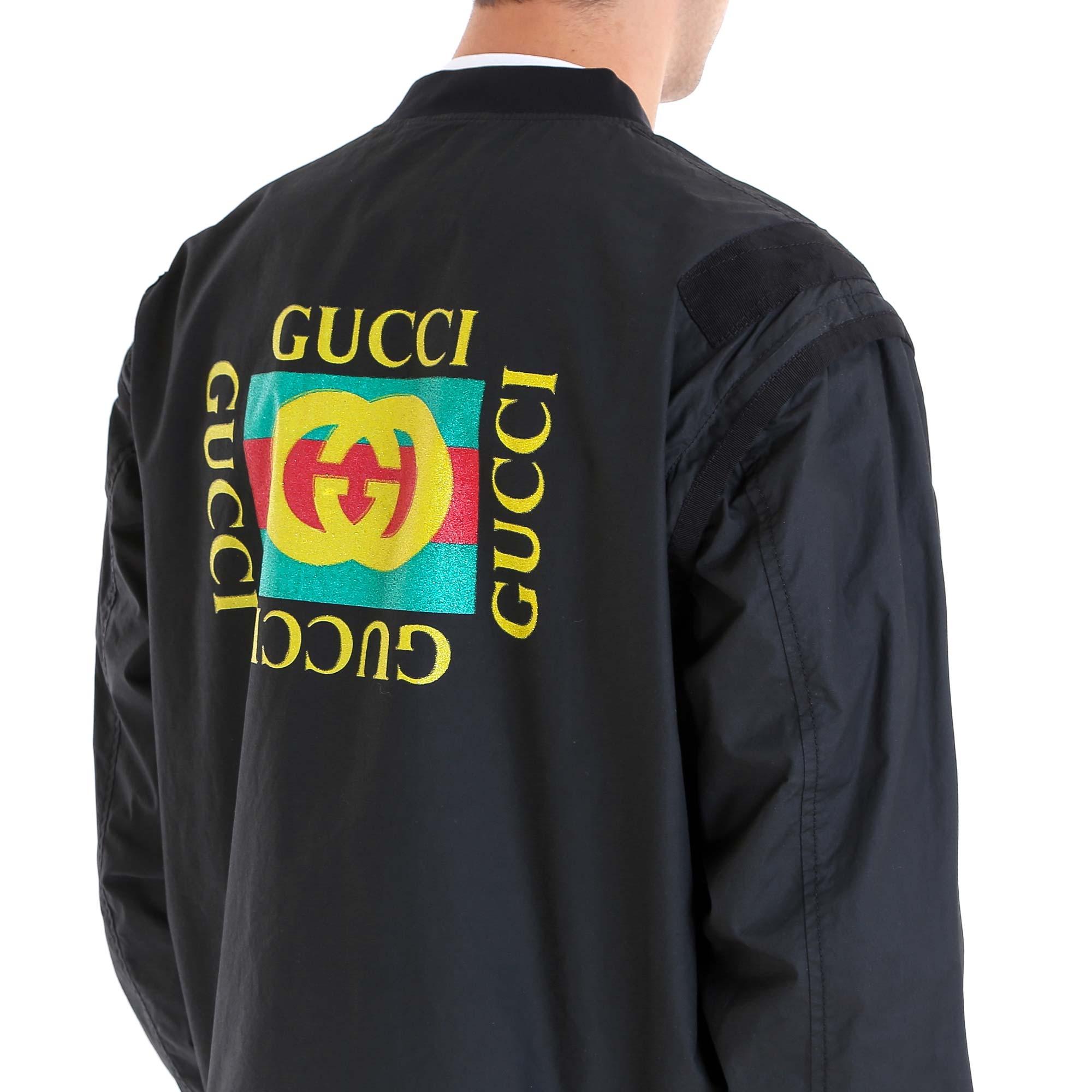 Gucci 2016 GG Logo Bomber Jacket - Black Outerwear, Clothing - GUC1360373
