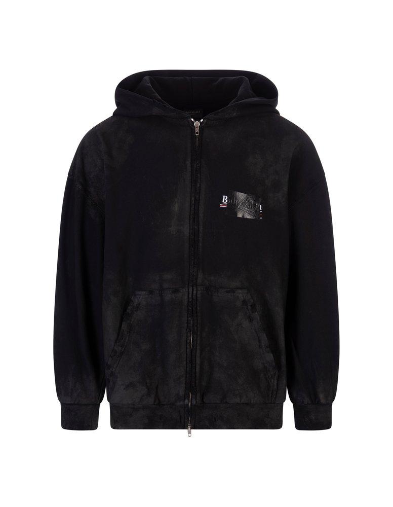 Balenciaga Black Gaffer Small Fit Hoodie With Zip in Blue for Men | Lyst