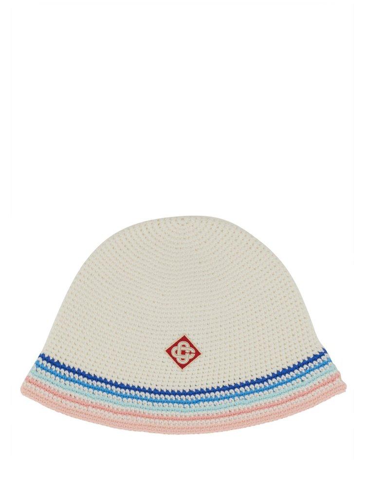 Casablanca STRIPED CROCHET HAT カサブランカ CASABLANCA Stripe Crochet Hat in White for Men | Lyst Canada