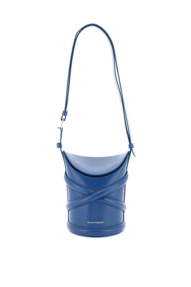Alexander McQueen The Curve Small Bucket Bag in Blue | Lyst UK