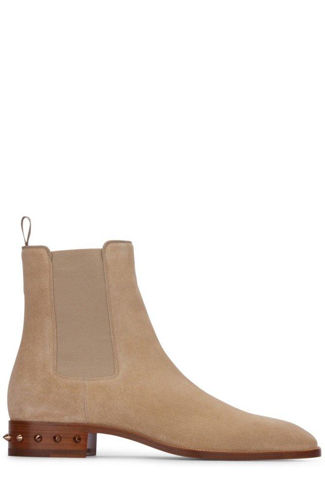 Christian Louboutin So Samson Spikes detailed Boots in Brown for Men Lyst