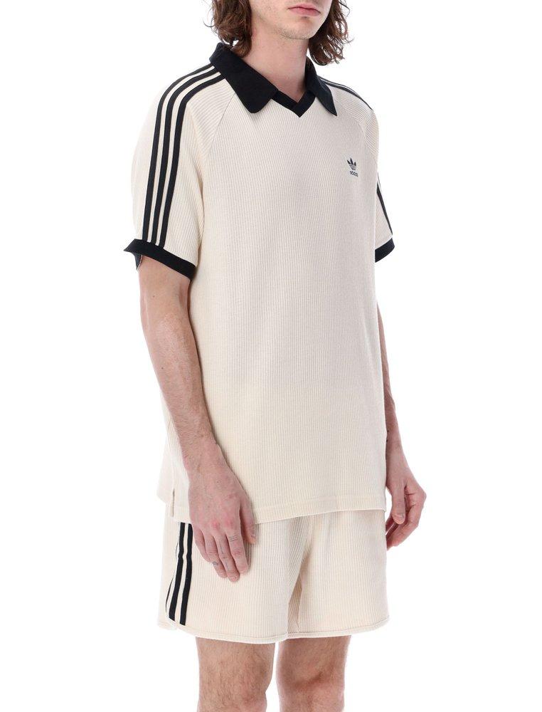 adidas Originals Adicolor Waffle Polo Shirt in Natural for